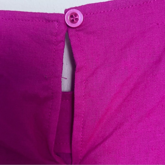 Kourt NWT Pink‎ Linen Sleeveless Crop Top Size Large Barbie Coastal Grandma - Picture 3 of 13